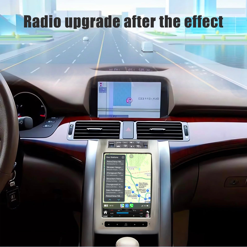 for Acura RL 2004-2012 Android 14 Radio Tesla Style 9.7-Inch IPS Touch Screen Stereo with Bluetooth 5.0 Carplay/Android Auto GPS Navigation for Car Multimedia Player with HD Rear-View Camera