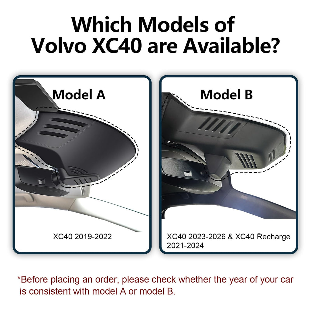Front 4K & Rear 1080P Dash Cam Custom for Volvo XC40 2019-2022 (Model A)