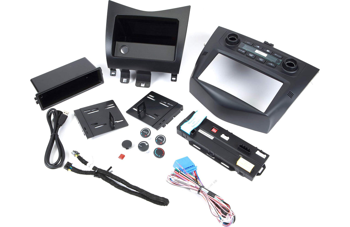 PAC RPK4-CH4101 RadioPRO Integrated Installation Kit with Integrated Climate Controls for Select 2013-2018 RAM Truck and 2019 RAM Classic Vehicles with 4 USB Port Car Charger for Front and Back Seats