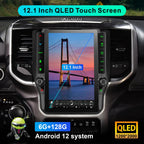 8 Cores 6+128G Radio Upgrade, 2019-2024 for Dodge Ram 1500 2500 3500 Truck Radio Upgrade,12.1 inch Vertical Touchscreen Support Wireless CarPlay Android Auto GPS Bluetooth FM SWC