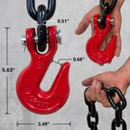 4PK Falcon Cargo 1/2" X 6' Grade 80 Transport Binder Chain - 12,000 LBS WLL - Clevis Grab Hook, Tie-Down, Towing