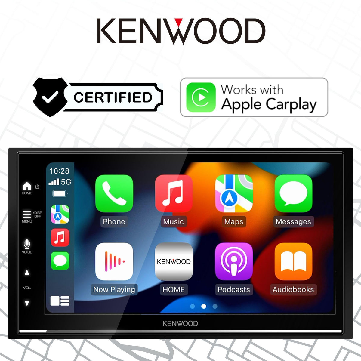 KENWOOD DMX8709S 6.8-Inch Capacitive Touch Screen, Car Stereo, Wireless CarPlay and Android Auto, Bluetooth, AM/FM Radio, MP3 Player, USB Port, Double DIN, 13-Band EQ, SiriusXM