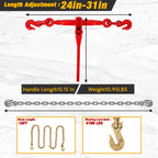 Garvee 4 Packs 3/8 in-1/2 in G70 Chain Binders Set, 3/8 in ×10 ft Chains