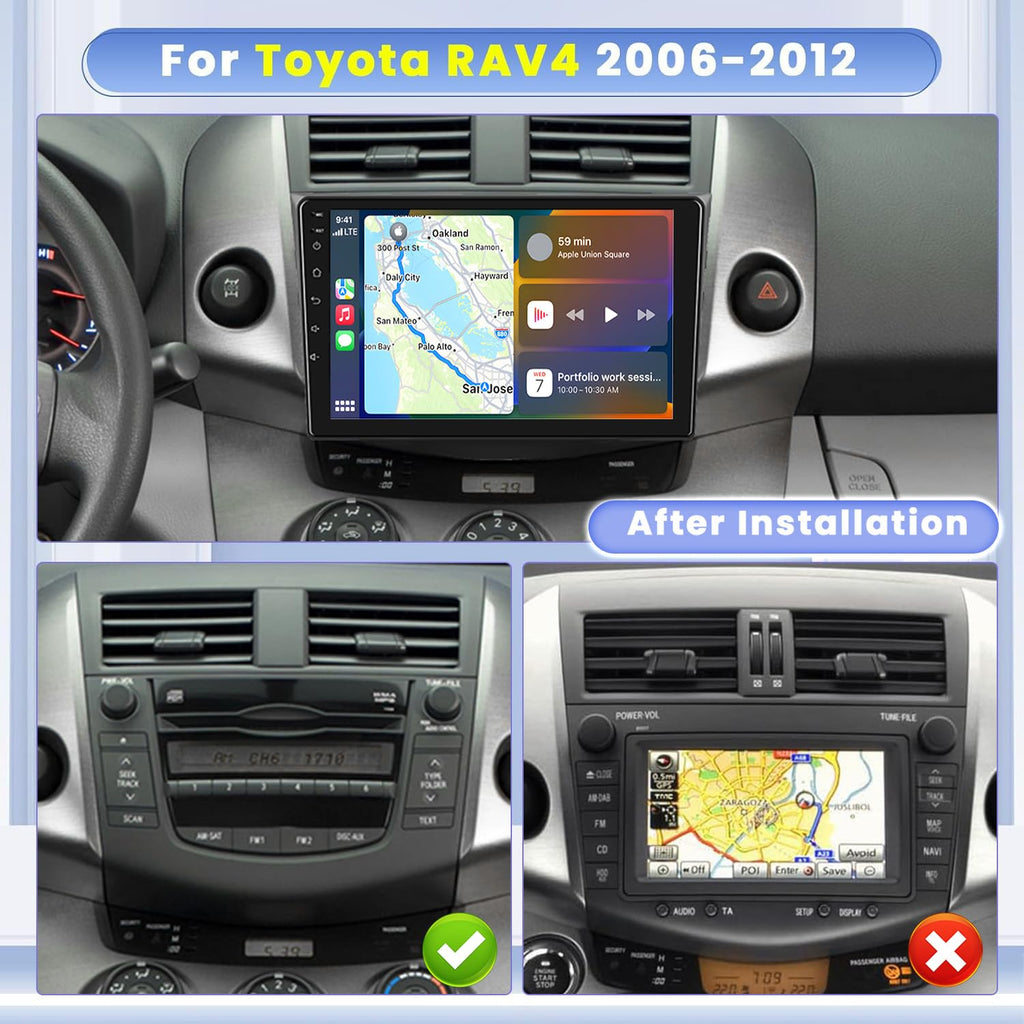 8Core 6+128GB Hikity 9 Inch Android 15 Car Stereo for Toyota RAV4 2007-2012