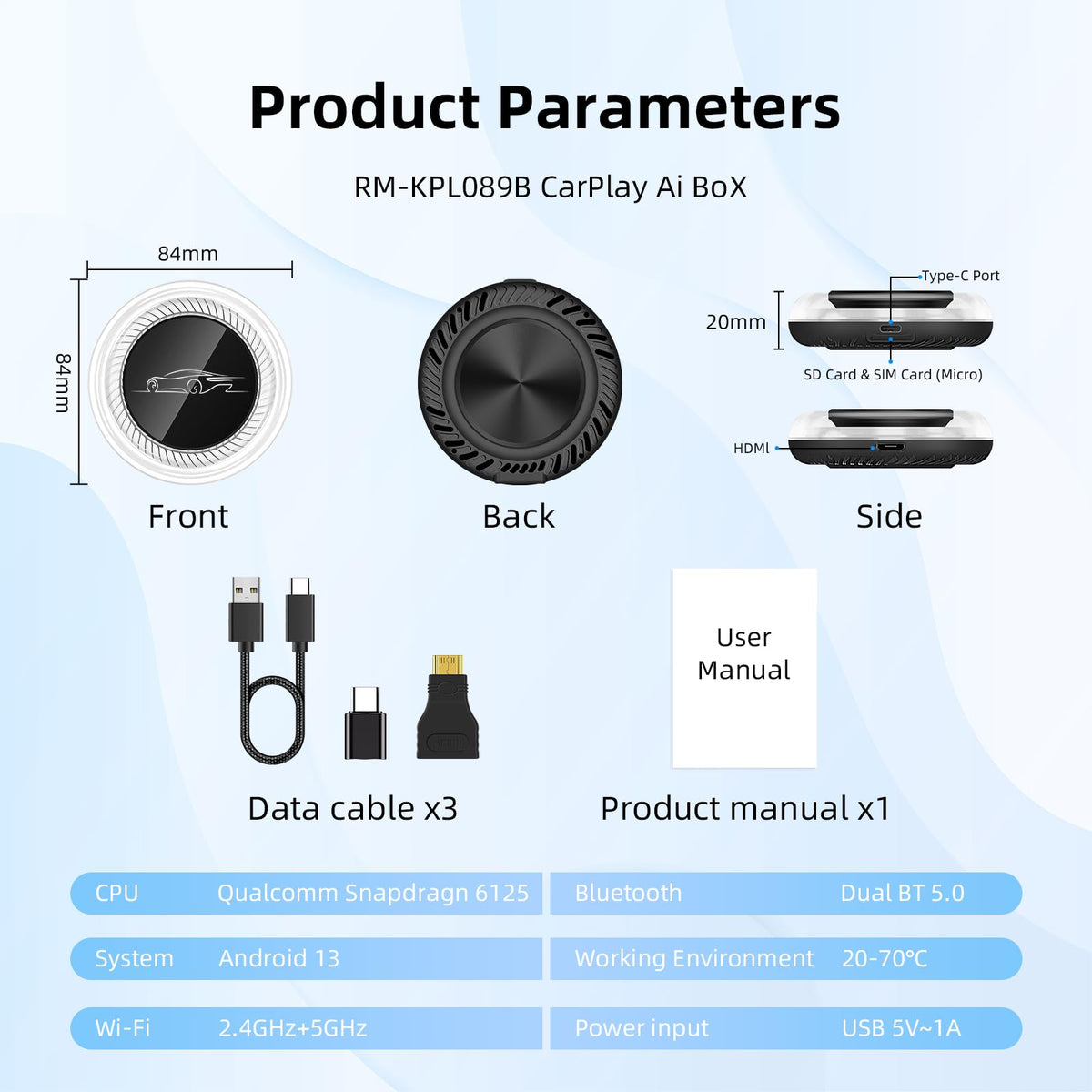 [8G+128G] Carplay Ai Box for BMW/Porsche/Other Cars,Magic Box Android 13