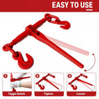 Ratchet Chain and Binder Kit 3/8" x 14FT, G80 Transport Chains and Binders for Trailer, Heavy Duty Load Binder with Grab Hooks for Flatbed Truck Trailer Cargo Securement, 8819 lbs WLL