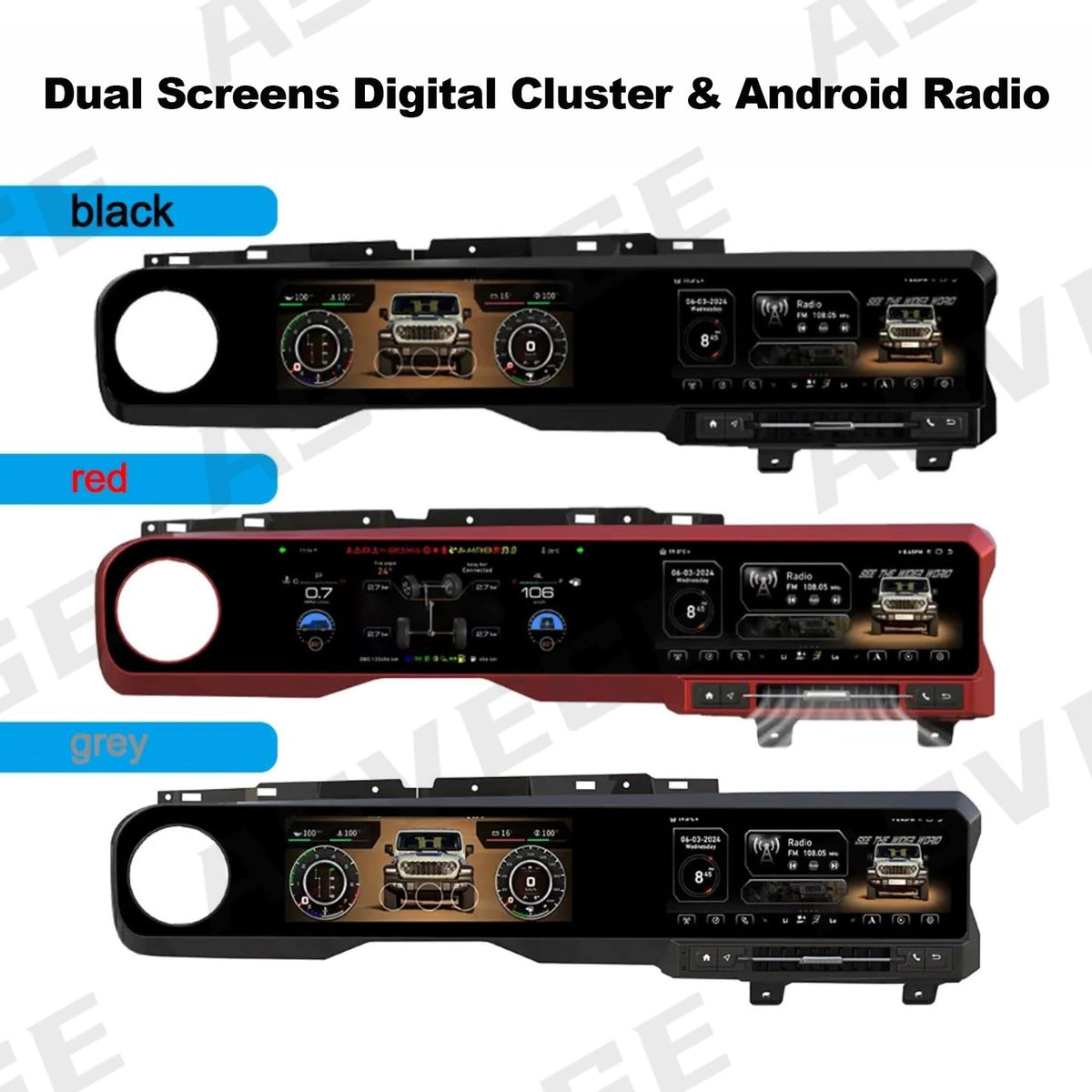 ASVEGE Dual Screens Android Car Stereo Radio for Jeep Wrangler JL 2018-2022
