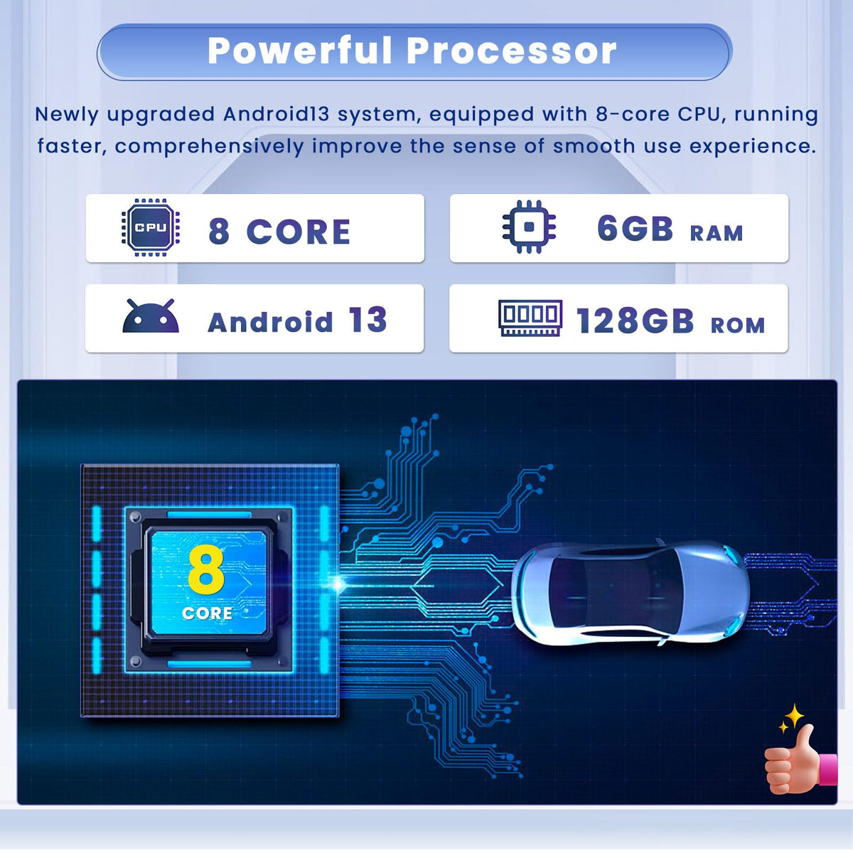 8Core 6+128GB Hikity 9 Inch Android 15 Car Stereo for Toyota RAV4 2007-2012