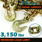 Chain and Binder Kit 5/16" - 1/4" Chain Binder Load Binder Transport Chain with 3,150lbs Safe Work Load for Truck Flatbed Trailer Tie Down Hauling Logging
