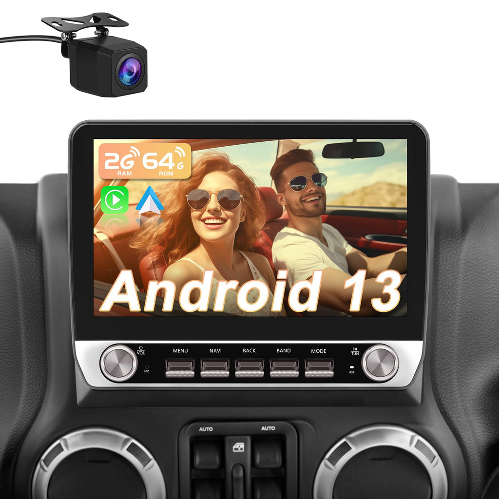 Car Radio for Jeep Wrangler JK 2007-2018, 8 Core+64GB, Backup Camera