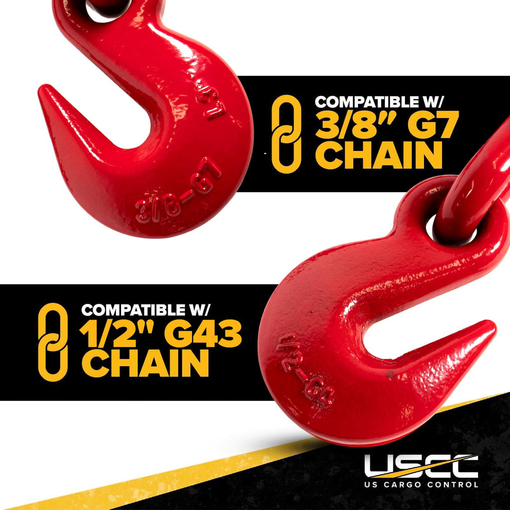 US Cargo Control Ratchet Chain Binders 3/8"- 1/2" (4-Pack), 9,200 LBS Working Load Limit, Use Ratchet Binders with 3/8 Inch Grade 70 and 3/8 Inch & 1/2 Inch Grade 43 Chain