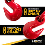 US Cargo Control Ratchet Chain Binders 3/8"- 1/2" (4-Pack), 9,200 LBS Working Load Limit, Use Ratchet Binders with 3/8 Inch Grade 70 and 3/8 Inch & 1/2 Inch Grade 43 Chain