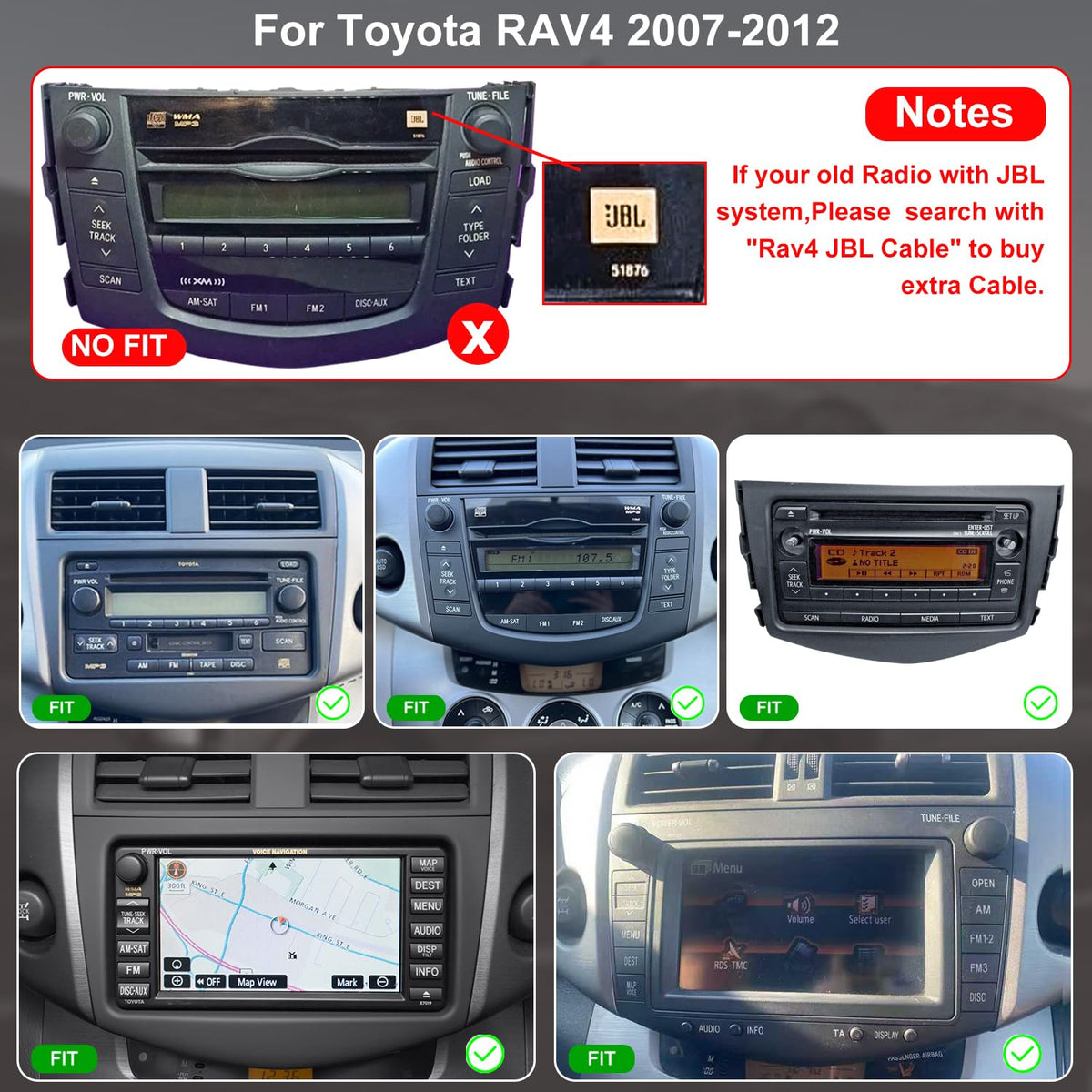 Upgrade Car Radio Stereo for Toyota RAV4 2006 2007 2008 2009 2010 2011 2012, 8 Inch Touch Screen Head Unit with Wireless Carplay Android Auto GPS Navigation FM Bluetooth SWC 5G WiFi HD Backup Camera