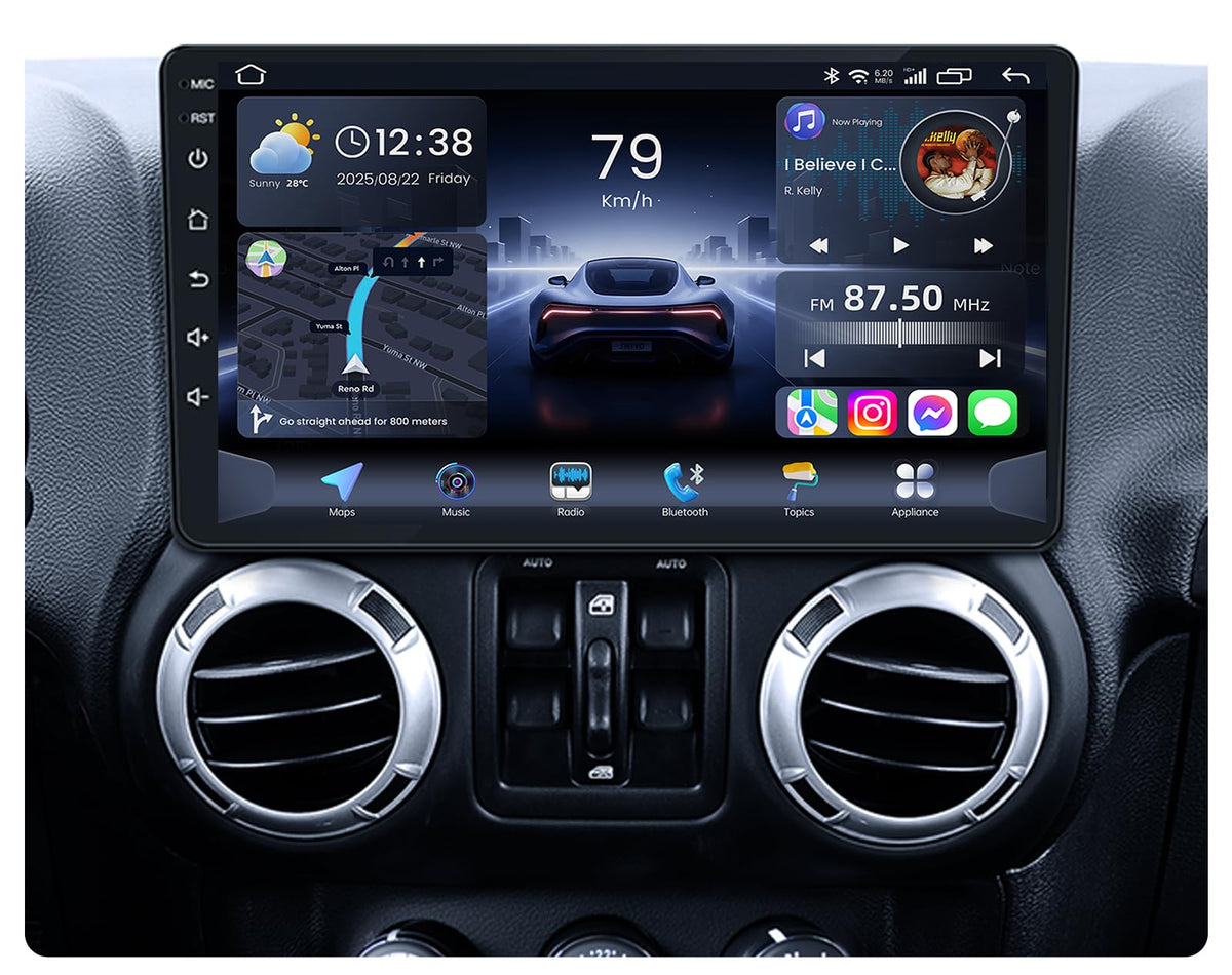 10" Car Radio for Jeep Wrangler JK 2007-2017 8Core 4+64GB ROM