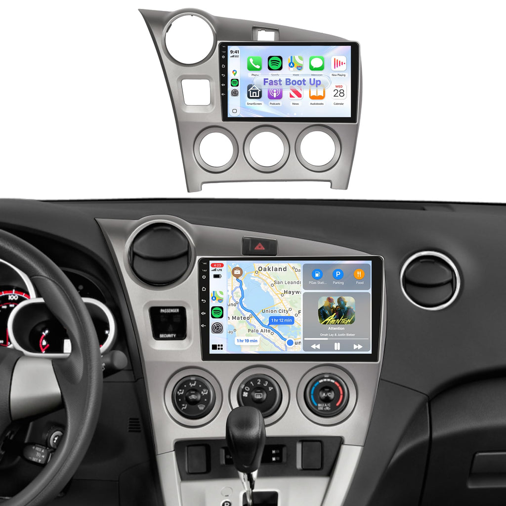 8Core 6GB+128GB Android 15 Radio for Toyota Matrix 2009-2014 Car Stereo with 9 Inch 1280x720 IPS Touchscreen,Wireless Carplay/Android Auto GPS DSP 46EQ 5.0Bluetooth WiFi FM/RDS SWC Camera