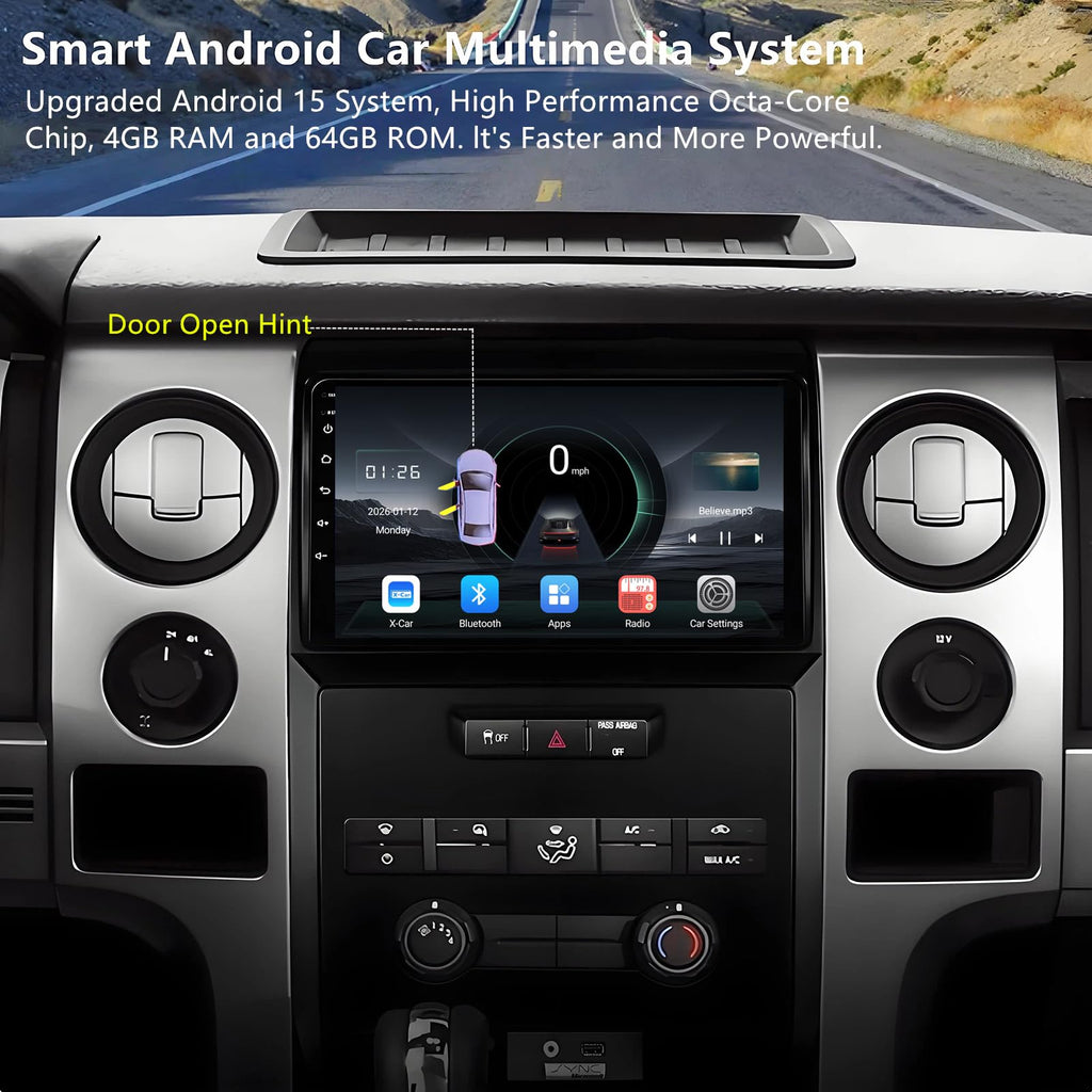 Car Radio for Ford F150 2009-2014: Octa-Core 4GB+64GB Stereo Replacement