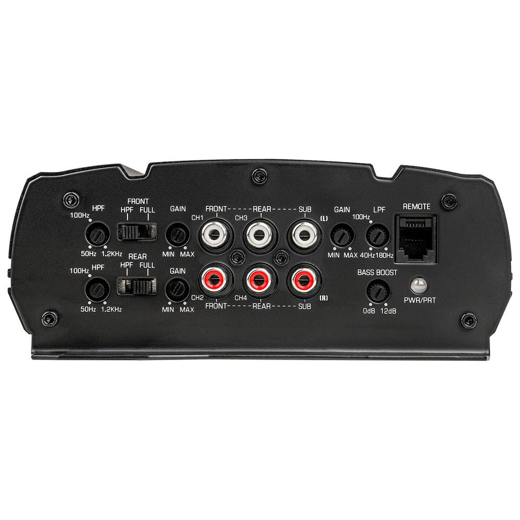 Audiopipe Mini Class AB Mosfet Power Amplifier (APMQ-56125), High Performance, 5 Channel, 1800W, Compact Design, MOSFET Circuitry, Low-Pass/High-Pass Filter, Reliable Protection, Remote Bass Knob