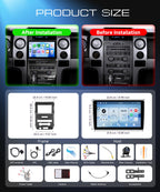 4G+128G Car Radio for Ford F150 2009 2010 2011 2012 with Wireless CarPlay Android Auto, 9 Inch Touchscreen Android Car Stereo with GPS WiFi Mirror Link SWC Bluetooth AM/FM EQ Backup Camera