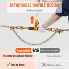 Ratchet Chain Binder, 5/16"-3/8" Heavy-Duty Load Binders, Featuring G80 Hooks 7,100 lbs Secure Limit, 4 P, Labor-Saving Anti-Skid Handle, Tie Down Hauling for Flatbed Truck Trailer