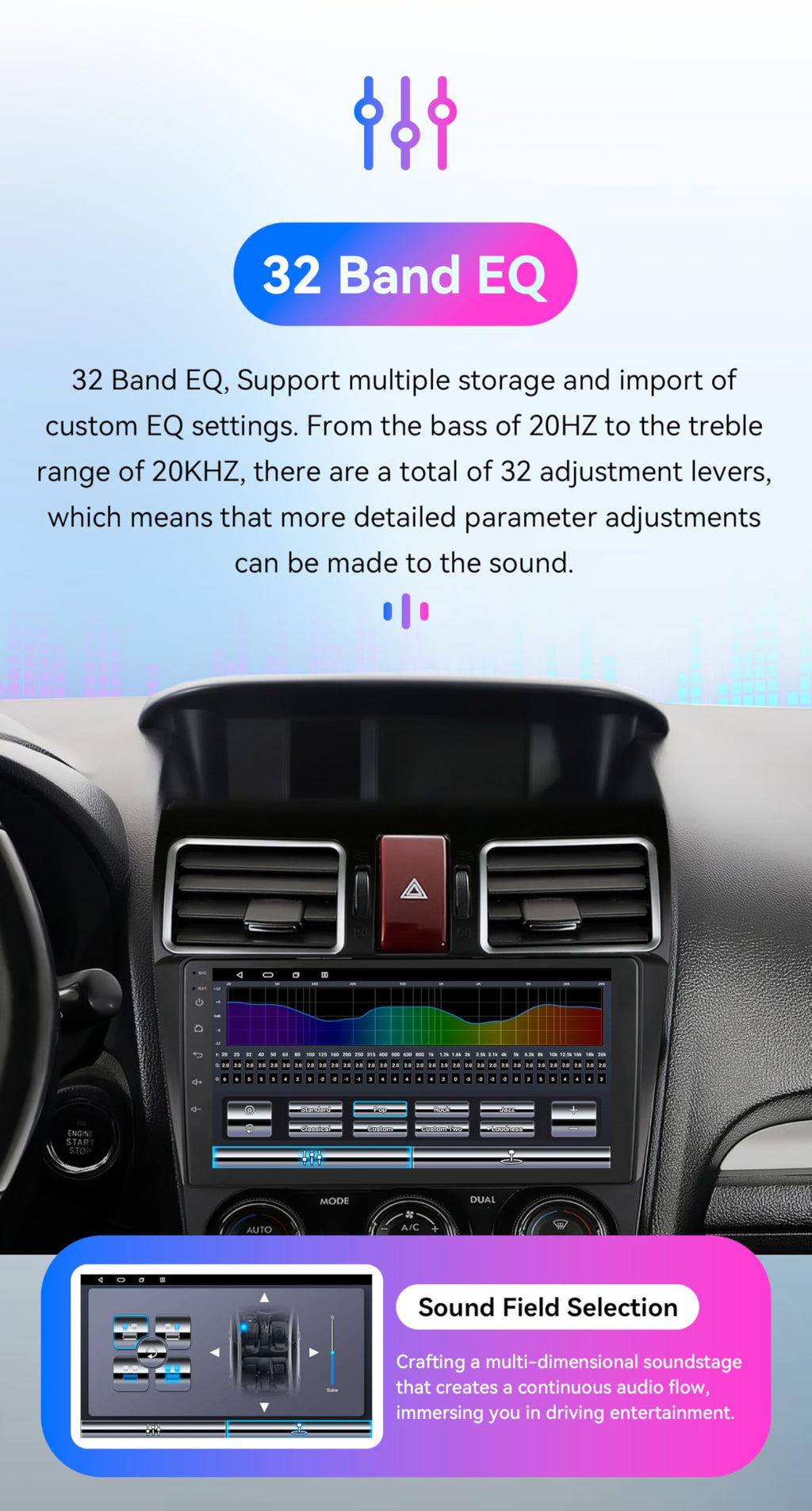 Android 14 Car Stereo Upgrade for Subaru WRX STI Forester XV Crosstrek Impreza, 8Core4G+64G GPS Navigation with 9inch QLED Touchscreen Wireless Carplay Android Auto SWC EQ Bluetooth 5.4 TPMS