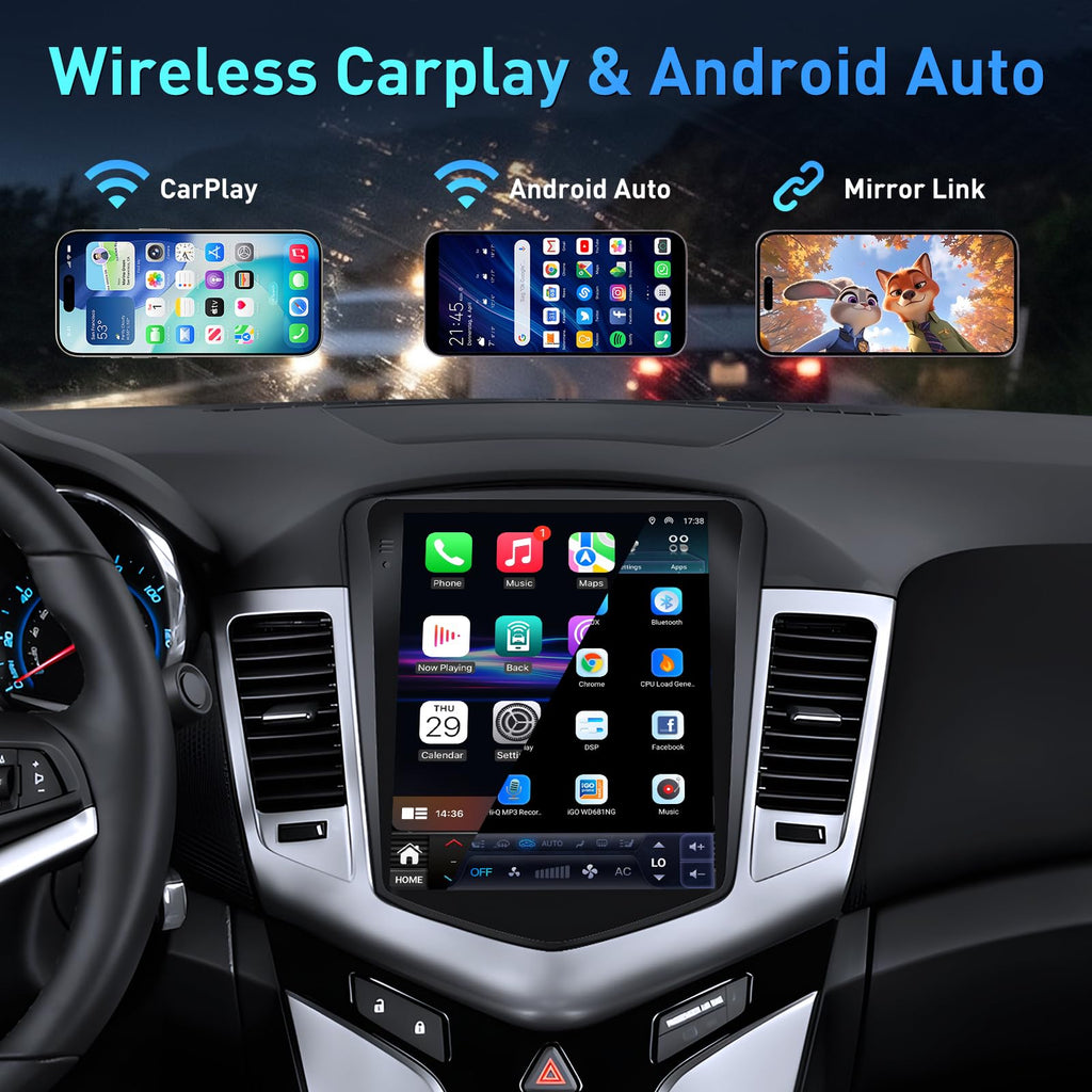 4 + 64GB ROM Android 15 Car Radio for Chevrolet Chevy Cruze 2009-2015