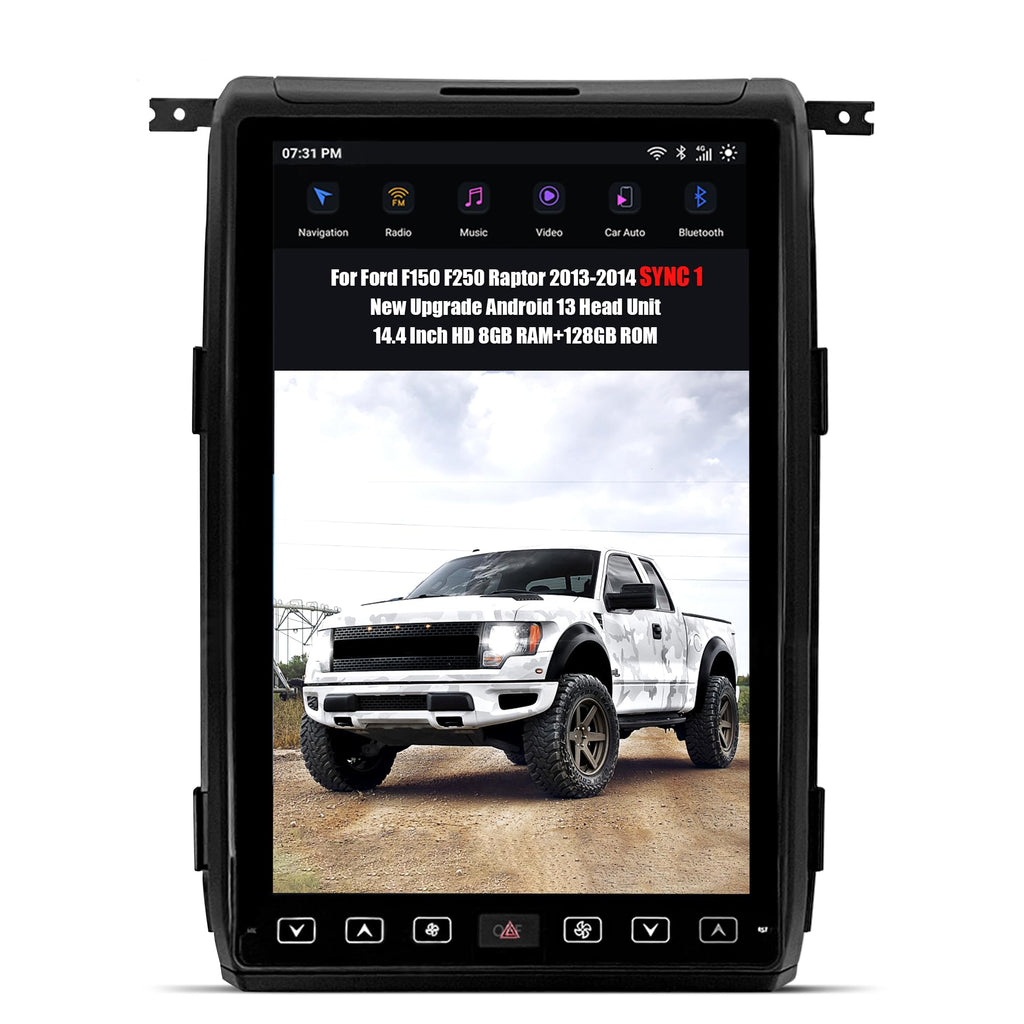 AuCar for Ford F150 F250 Raptor 2013-2014 (SYNC 2 System) 14.4 Inch Touch Screen Android 13 Car Radio Head Unit, Car Multimedia Player GPS Navigation Wireless Carplay Android Auto 8GB+128GB
