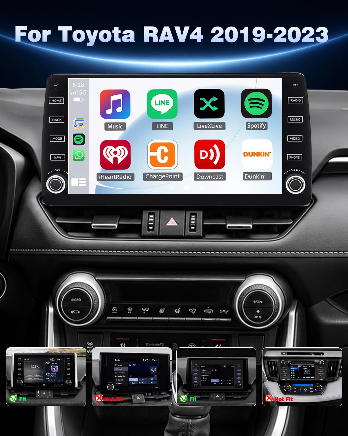 4+64G Upgrade Car Stereo Radio for Toyota RAV4 2019-2023