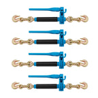4 Pack Side Lever Ratchet Chain Binder | 7100 lbs WLL, Fits 5/16" G70 Chains, Labor-Saving Anti-Skid Handle, Heavy Duty Load Binders forTowing, Tie-Down & Hauling (4, Blue)