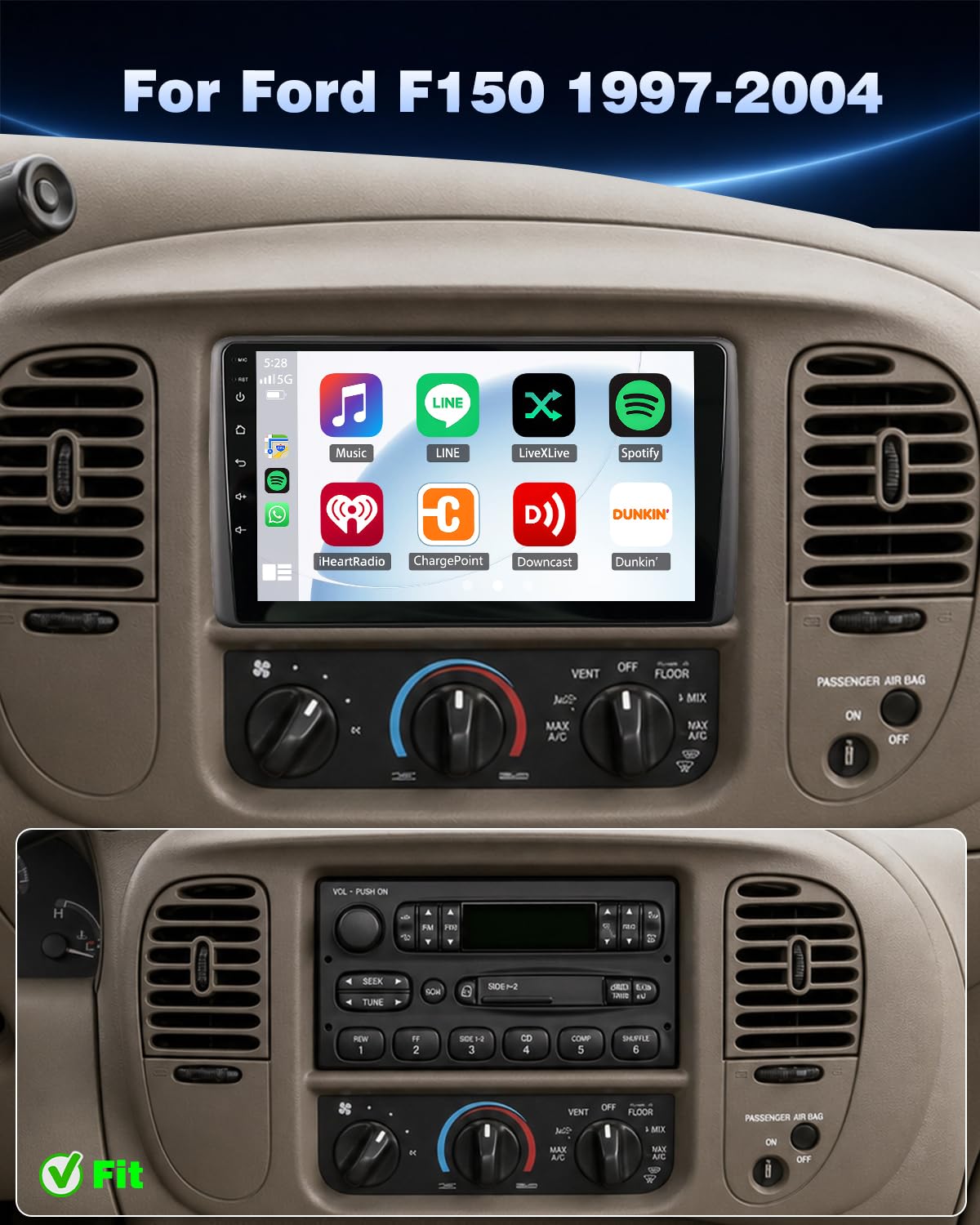 Upgrade Car Stereo Radio for Ford F150 1997-2004