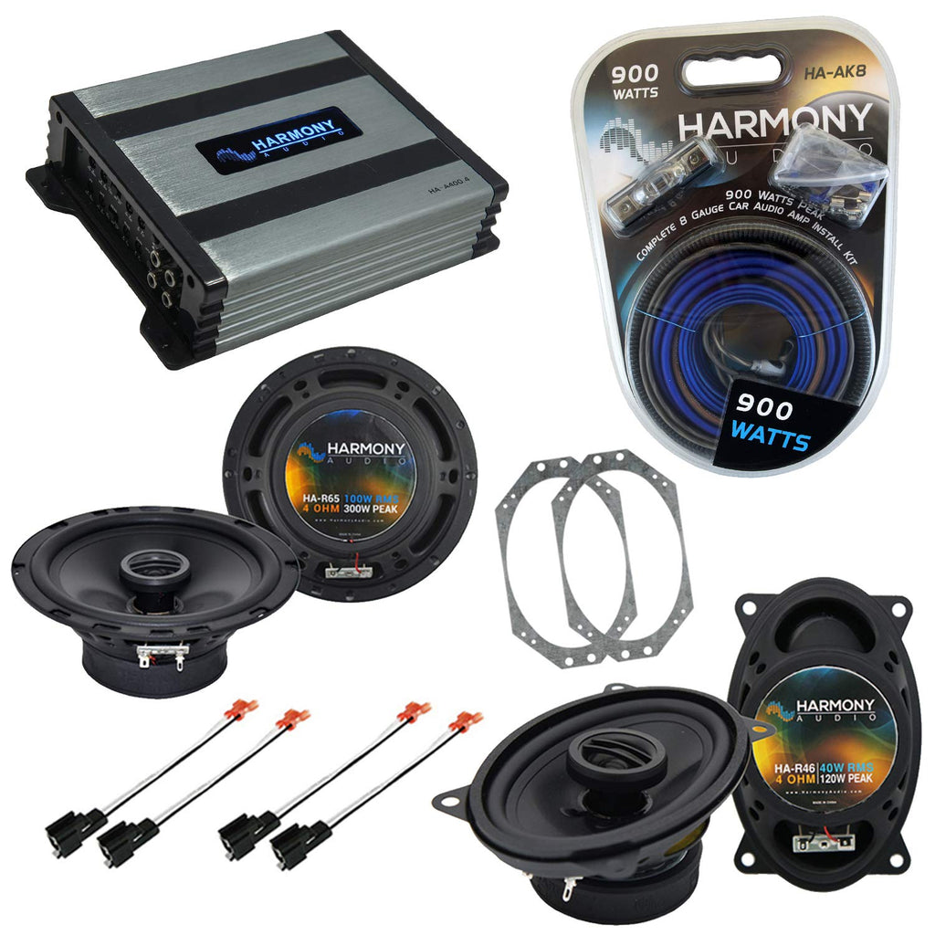 Harmony Audio Speaker Package with Amplifier Fits Jeep Wrangler 1997-2006