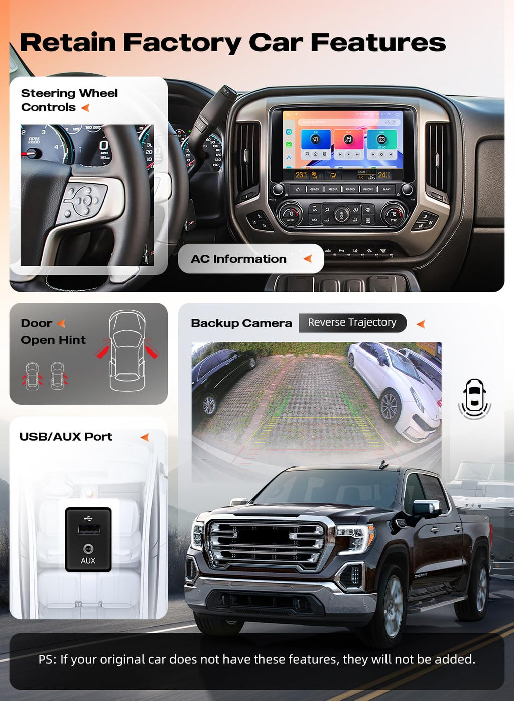 Dasaita Android 13 Car Stereo for 2014-2019 Chevy Silverado GMC Sierra