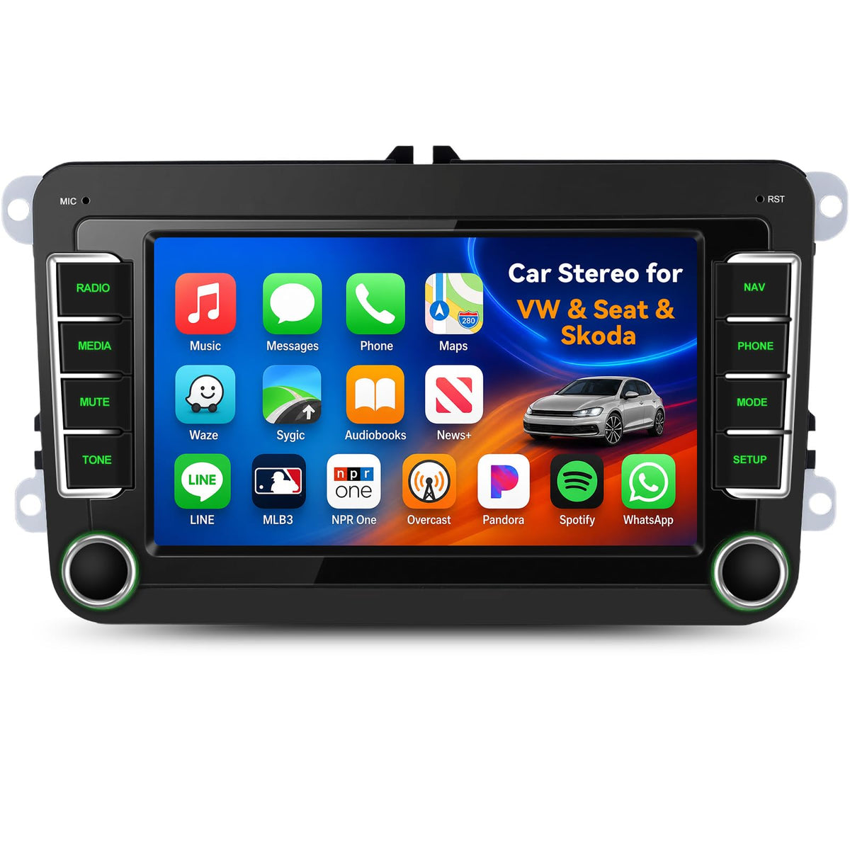 4G+128GB Android 15 Car Stereo for VW Car Radio with Wireless Carplay