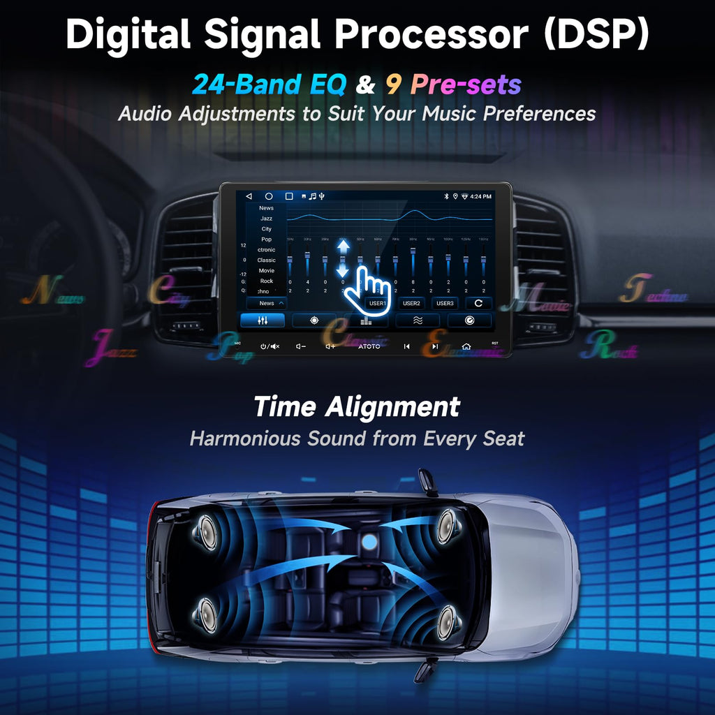 A5L 9" Android Double-DIN Car Stereo with 1080P Dashcam & Backup Camera