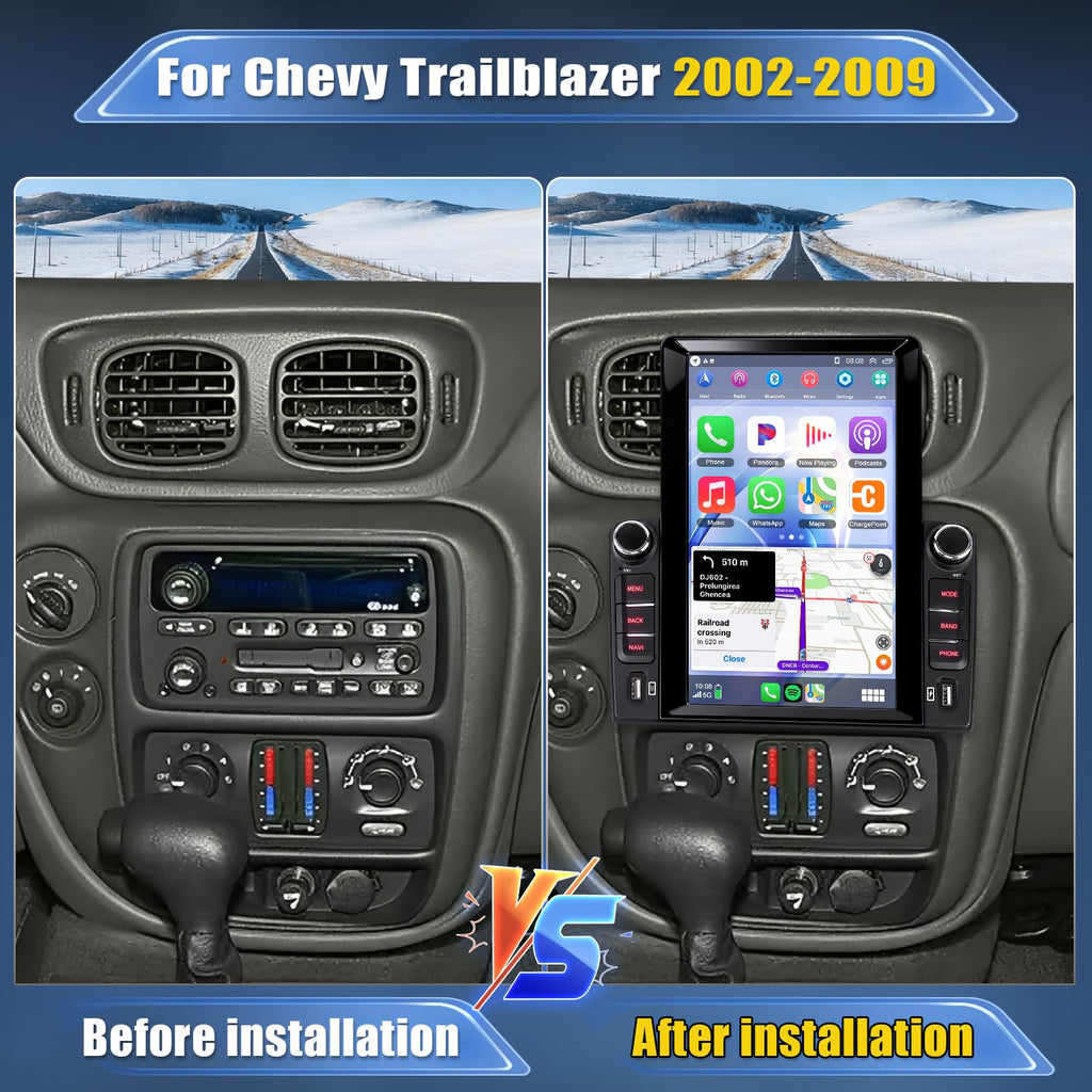 5GWIFI 10" Touchscreen Car Stereo for Chevy Trailblazer 2002-2009, 2G+64G