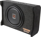 Alphasonik AS80A 8" 600 Watts with a Built-in Amplifier Down-Firing Shallow Mount Enclosed for Tight Spaces in Cars and Trucks, Slim Thin Loaded Subwoofer Air Tight Sealed Bass Enclosure