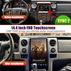 AuCar for Ford F150 F250 Raptor 2013-2014 (SYNC 2 System) 14.4 Inch Touch Screen Android 13 Car Radio Head Unit, Car Multimedia Player GPS Navigation Wireless Carplay Android Auto 8GB+128GB