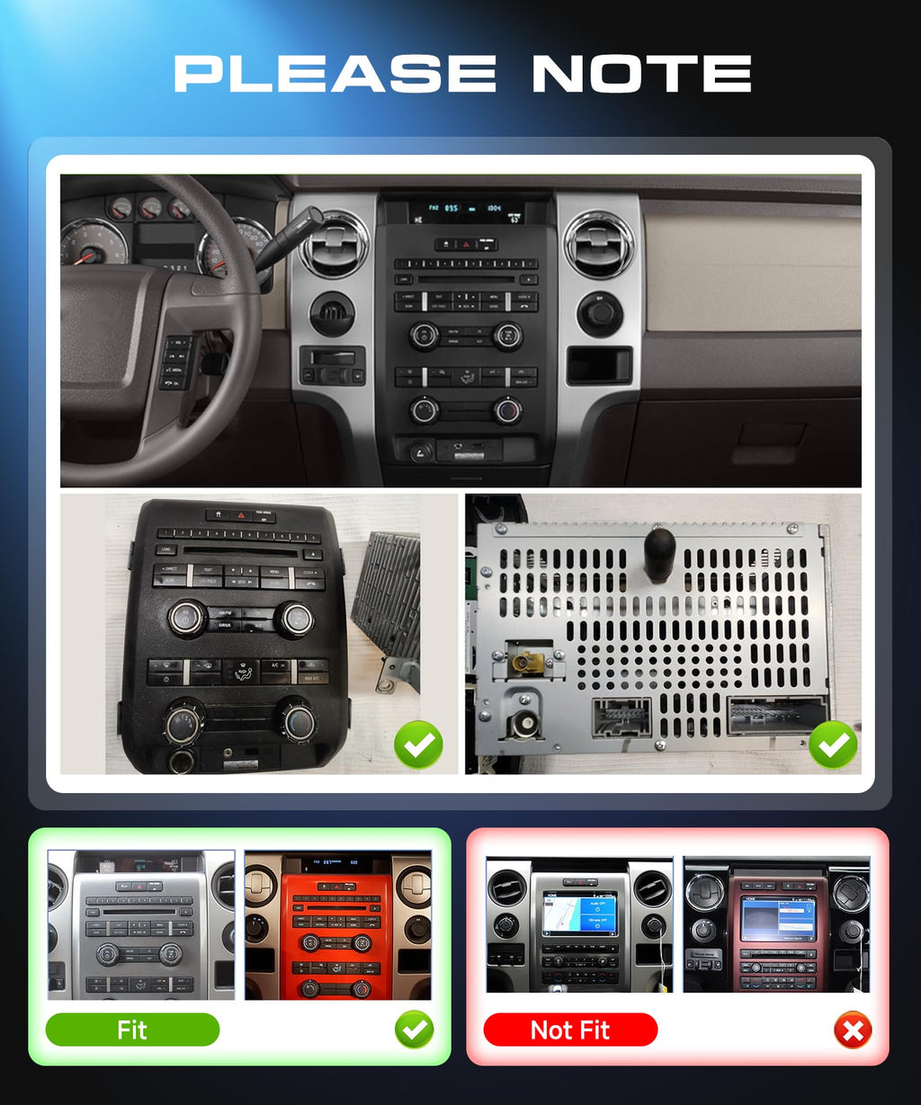 4G+128G Car Radio for Ford F150 2009 2010 2011 2012 with Wireless CarPlay Android Auto, 9 Inch Touchscreen Android Car Stereo with GPS WiFi Mirror Link SWC Bluetooth AM/FM EQ Backup Camera