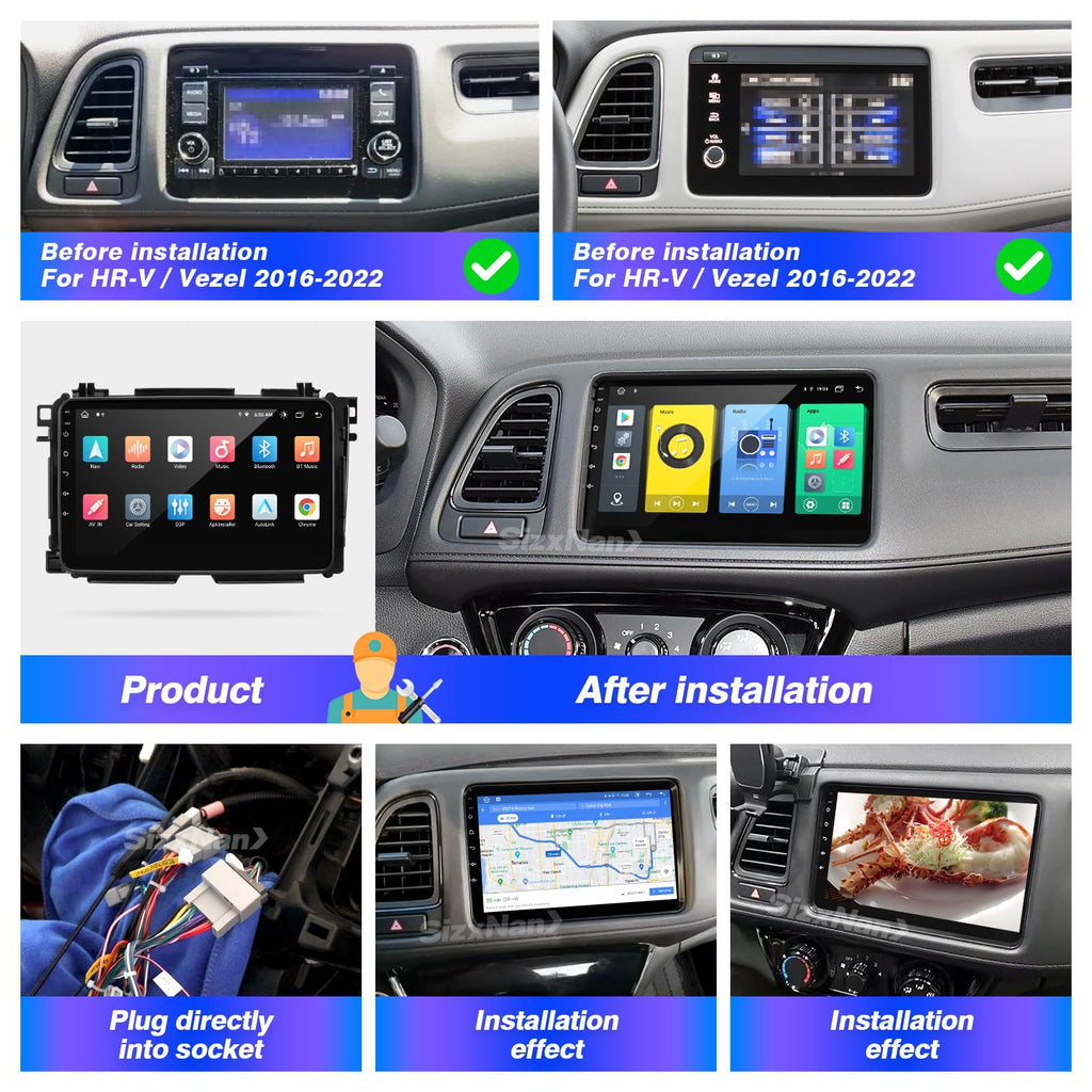 forHONDA HR-V 2016-2022 Radio Stereo Wireless Carplay Android Auto