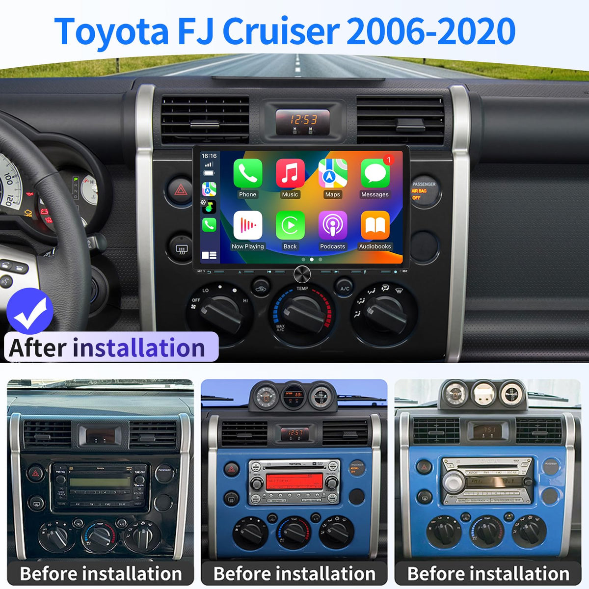 10.1" 8Core Car Stereo Radio for Toyota FJ Cruiser 2006-2020 Support JBL