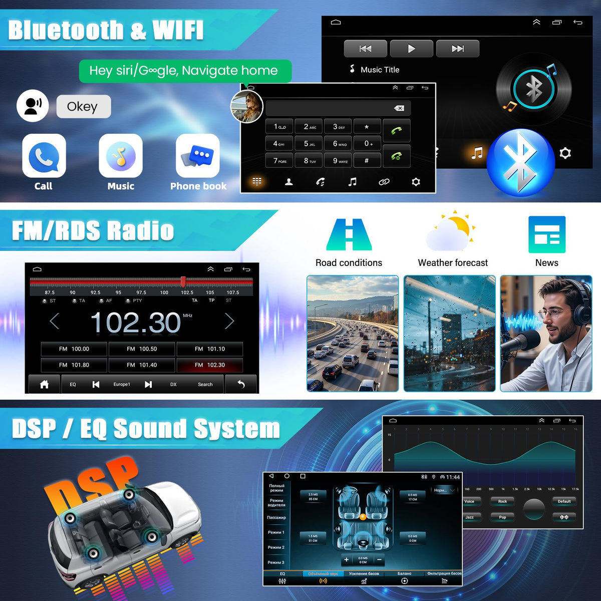 Car Stereo Radio Compatible for HHR (SS/LT/Panel/LS) (2006-2011) with Carplay Android Auto GPS Navigation 10in Touchscreen Car Radio Player with Bluetooth WiFi FM/RDS SWC Mirror Link + Backup Camera