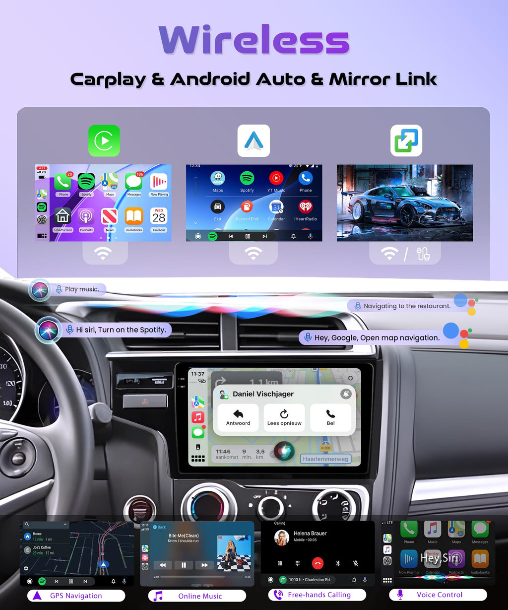 Rimoody 4G+128G Android 15 Car Radio Stereo for Honda Fit 2014-2018