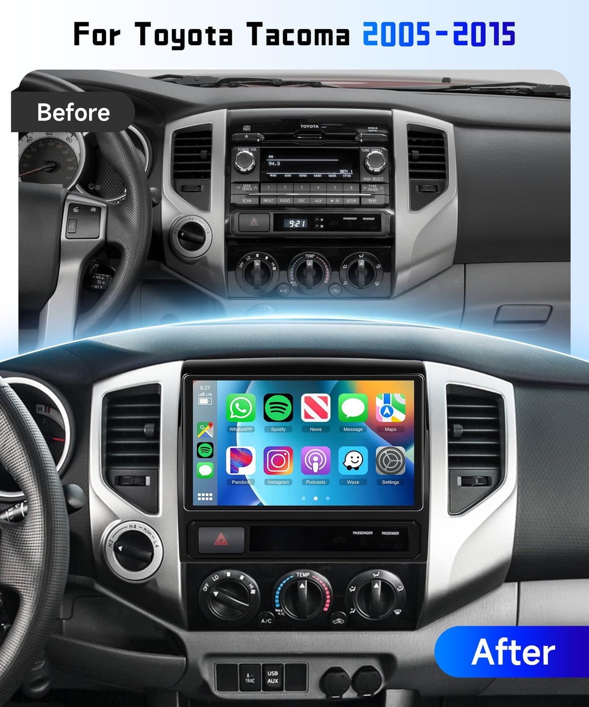 11.5" Incell Screen 1200*2000P Car Stereo Radio for Toyota Tacoma 2005-2015