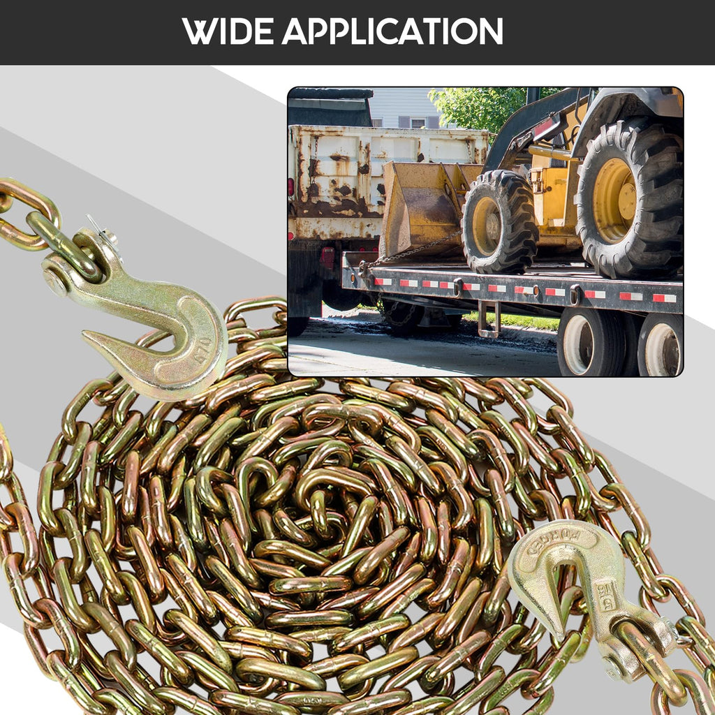 5/16" x 14' G70 Transport Binder Chain with Hooks, 4700 LBS WLL, 4pc