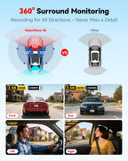 REDTIGER VP40 4 Channel 360° Dash Cam, Dual STARVIS 2, 8 IR Night Vision