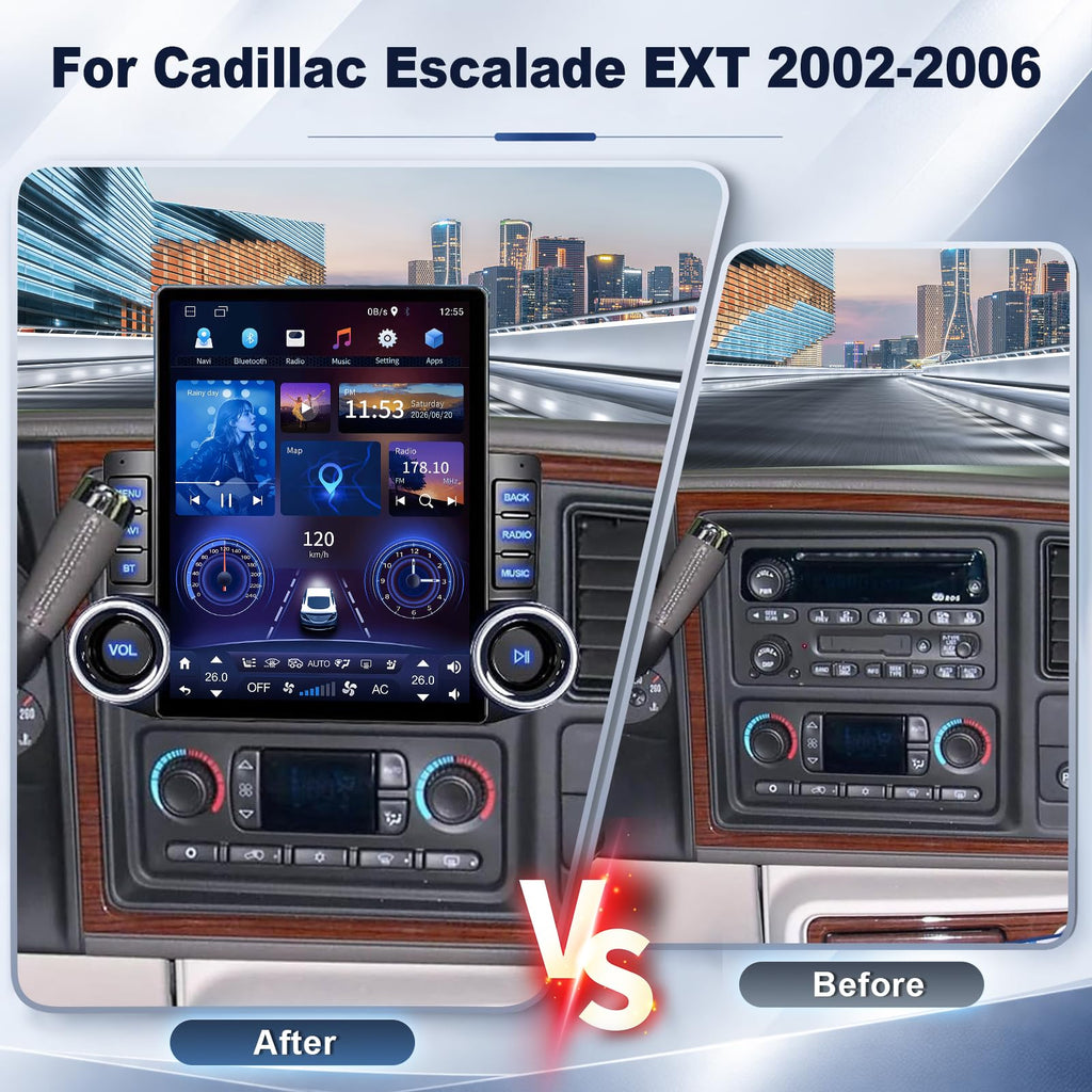 Dual knobs 9.7" Upgrade Car Radio for Cadillac Escalade EXT 2002-2006 2+32G