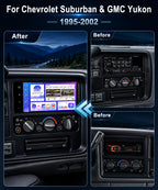 Car Stereo for Chevy Suburban GMC Yukon 1995-2002, QLED CarPlay