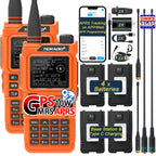 TIDRADIO TD-H9 10Watt GPS/APRS GMRS Radio Handheld(4PCS Battery),Spectrum Analysis,SMS Message Text, Bluetooth Programming(APP/PC),Web Upgrade,Compass,Long Range Walkie Talkies,NOAA,AM,FM.Orange,2Pack