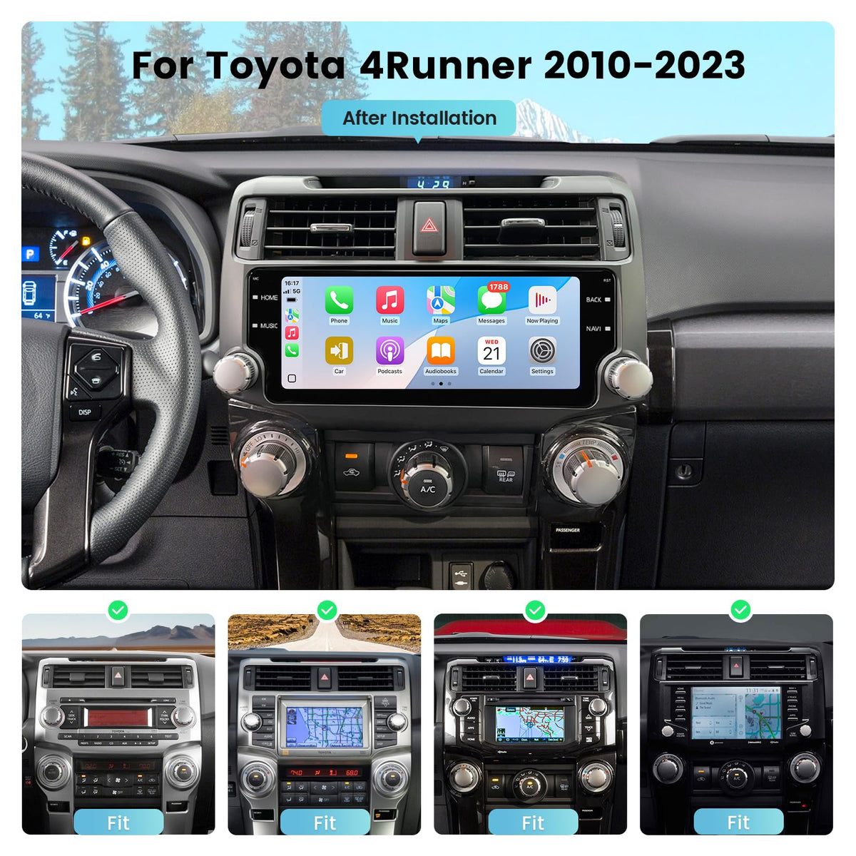 X12 10.25" Head Unit for Toyota 4Runner 2010-2023 Wireless Carplay