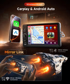 8 Core 6G+128G Android Car Stereo for Chevrolet Chevy Silverado Impala Tahoe GMC Sierra Yukon Hummer H2 with Wireless CarPlay Android Auto, 7” Car Radio GPS WiFi SWC BT Backup Camera