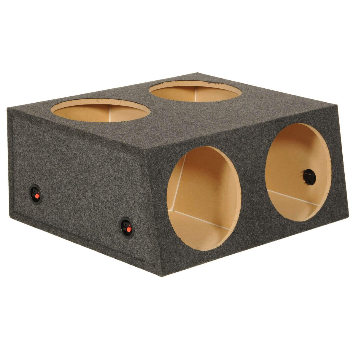 QPower 4-Hole 12" Sealed Divided Car Audio Subwoofer Enclosure, 2-Pack